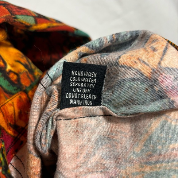 Kaktus Abstract Art to Wear Cotton Red Orange Button Up Jacket | Size Large - Picture 7 of 8